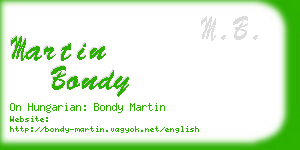 martin bondy business card